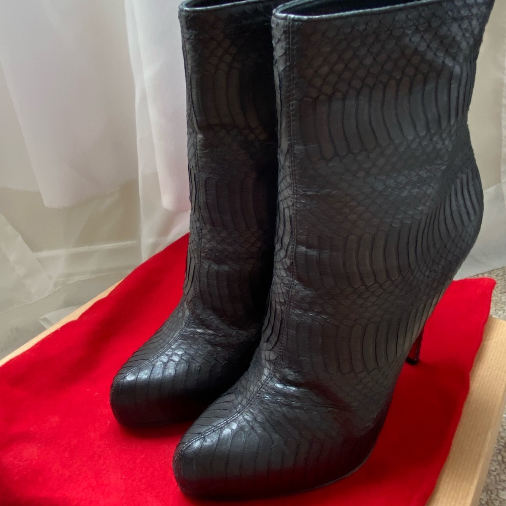 Christian Louboutin Black Python Ariella Talon 12… - image 2